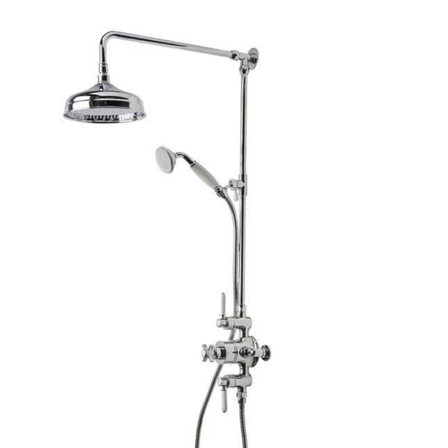 Roper Rhodes Regatta Dual Function Thermostatic Exposed Shower System with 200mm Brass Overhead & Handset