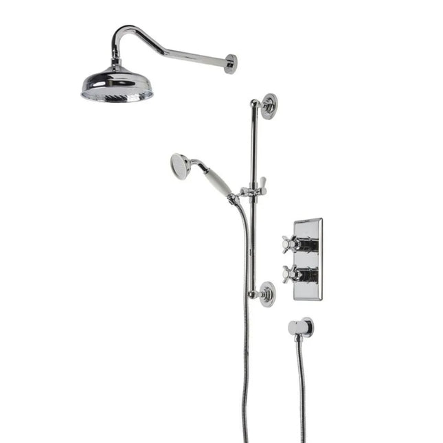 Roper Rhodes Regatta Concealed Dual Function Thermostatic Shower System with 200mm Brass Overhead & Handset
