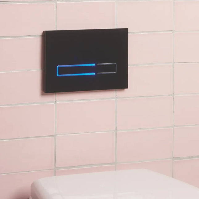 Roper Rhodes Sensor Dual Flush Plate - Black Glass | Touch-Activated with LED Indicator