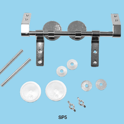 Euroshowers Replacement Hinges for MDF & Wood Toilet Seats | Chrome | SP5 Bar Hinge & SP7 Individual