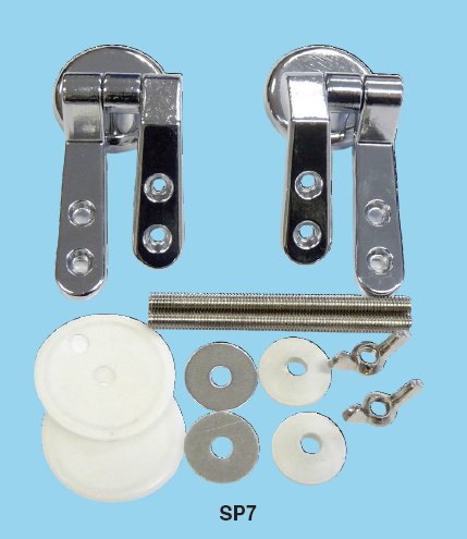 Euroshowers Replacement Hinges for MDF & Wood Toilet Seats | Chrome | SP5 Bar Hinge & SP7 Individual
