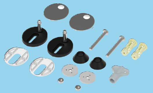 Euroshowers Toilet Seat Replacement Fixings & Pins | SP8 | Top & Bottom Fix