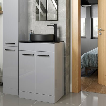 Venosa 350mm Floor Standing Tall Unit | 2 Door | 4 Shelves | 4 Finishes