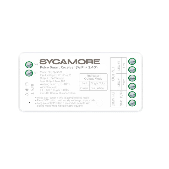 Pulse Smart Receiver (Wi-Fi) 12/24Vdc | Single Colour & CCT | SY5002