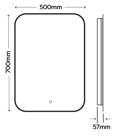 Prestige Halo Backlit LED Mirror with Shaver Socket | 500x700mm | Tunable White | IP44