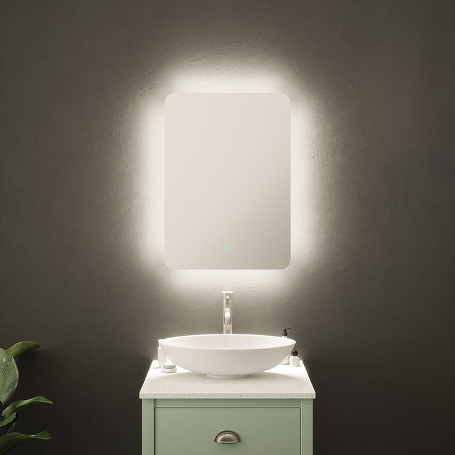 Prestige Halo Backlit LED Mirror with Shaver Socket | 500x700mm | Tunable White | IP44