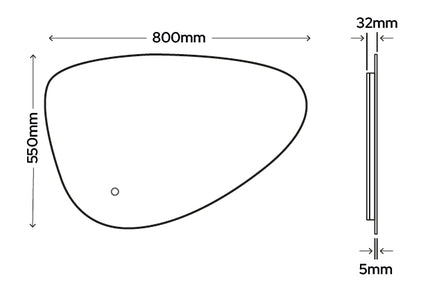 Organic Silhouette Backlit LED Mirror | Teardrop Shape | 550x800mm | Tunable White | Demister | IP44 | SycamoreLED