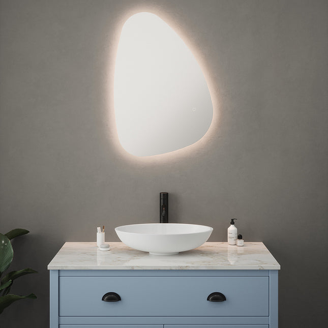 Organic Silhouette Backlit LED Mirror | Teardrop Shape | 550x800mm | Tunable White | Demister | IP44 | SycamoreLED