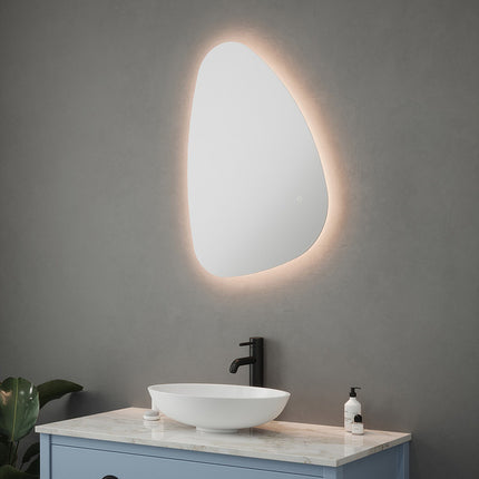 Organic Silhouette Backlit LED Mirror | Teardrop Shape | 550x800mm | Tunable White | Demister | IP44 | SycamoreLED
