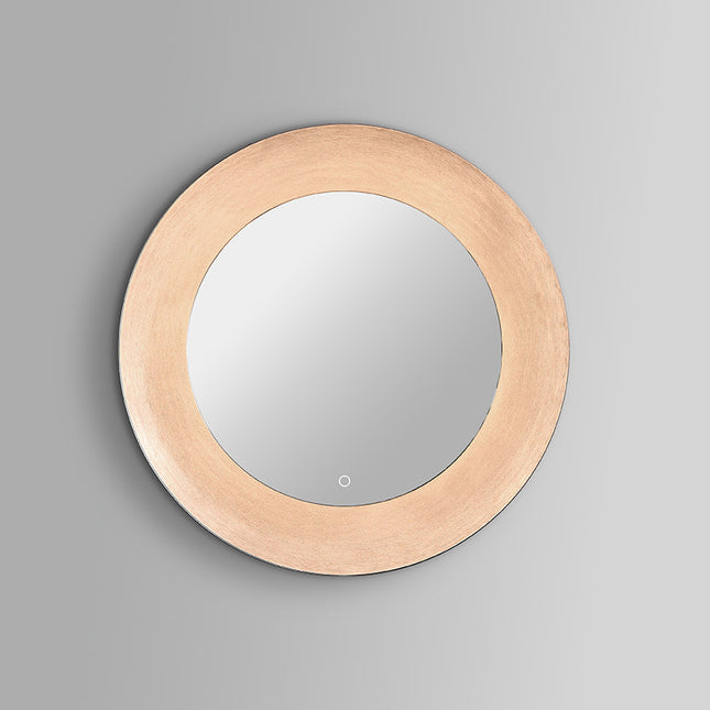 Celestia Tunable LED Mirror 650mm Round | Rose Gold Concave Frame | Back-Lit
