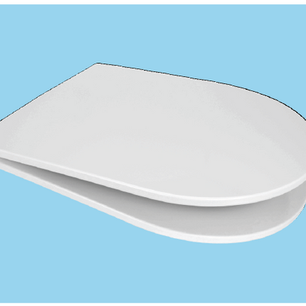 Euroshowers Middle D Slim Soft Close Toilet Seat | White Duroplast | 449mm | SKU 87710