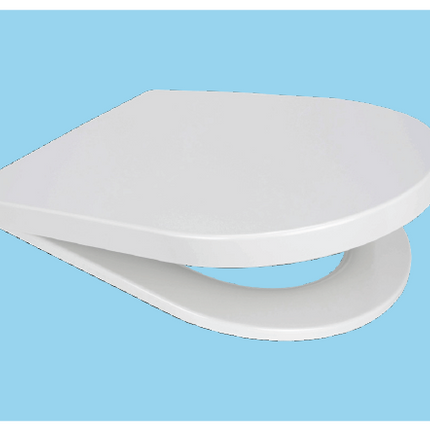 Euroshowers Middle D Style Soft Close Toilet Seat | White Duroplast | SKU 87810