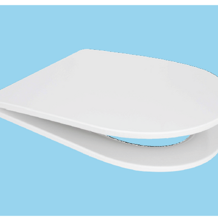 Euroshowers Short D Slim Soft Close Toilet Seat | White Duroplast | 421mm | SKU 87510