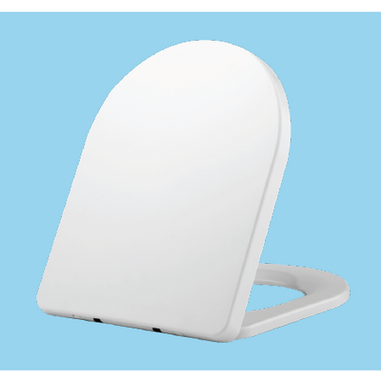 Euroshowers D-Shape Soft Close Toilet Seat | Polypropylene | White | SKU 87390