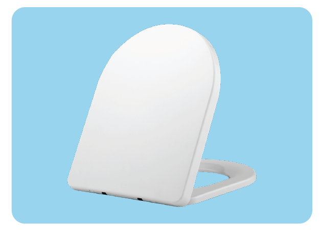 Euroshowers D-Shape Soft Close Toilet Seat | Polypropylene | White | SKU 87390