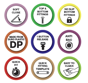 Euroshowers Family Toilet Seat with Built-In Child Seat | 5 Colours | Soft Close | D-Shape