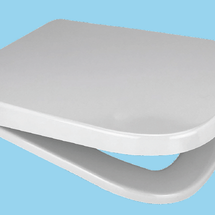 Euroshowers V20 Square D-Shape Soft Close Toilet Seat | 5 Colours | Duroplast | 434mm
