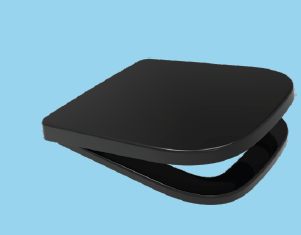 Euroshowers V20 Square D-Shape Soft Close Toilet Seat | 5 Colours | Duroplast | 434mm