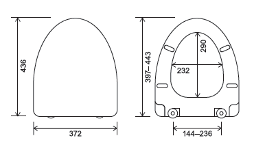 Euroshowers Crealine Soft Close Toilet Seat | Fits RAK Mistral & Venice | White | SKU 83050