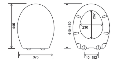 Euroshowers Rainbow Soft Close Universal Toilet Seat | 12 Colours | Duroplast | 445mm