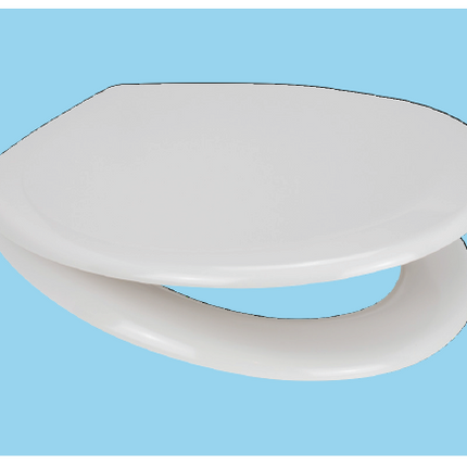 Euroshowers Pearl Toilet Seat | White Duroplast | Standard Shape | Bottom Fix | SKU 84210