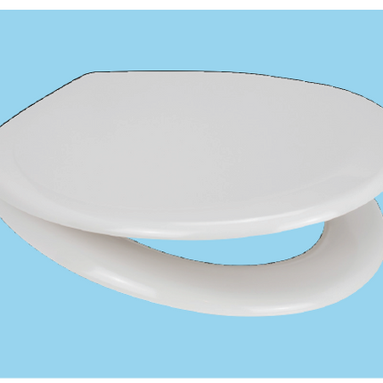 Euroshowers Pearl Toilet Seat | White Polypropylene | Standard Shape | Bottom Fix | SKU 84010