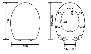 Euroshowers Pearl Toilet Seat | White Polypropylene | Standard Shape | Bottom Fix | SKU 84010