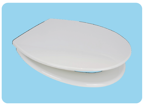 Euroshowers Trade Toilet Seat | White Polypropylene | Standard Shape | Bottom Fix | SKU 89610
