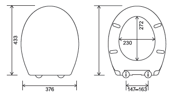 Euroshowers Trade Toilet Seat | White Polypropylene | Standard Shape | Bottom Fix | SKU 89610