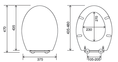Euroshowers MDF Wood Effect Toilet Seat | 10 Wood Finishes | Top & Bottom Fix | 445mm