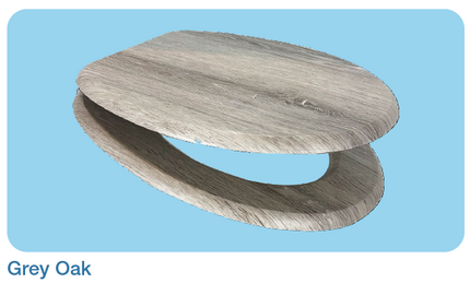 Euroshowers MDF Wood Effect Toilet Seat | 10 Wood Finishes | Top & Bottom Fix | 445mm