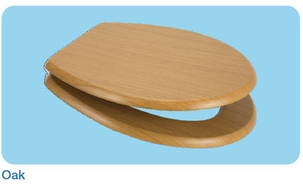 Euroshowers MDF Wood Effect Toilet Seat | 10 Wood Finishes | Top & Bottom Fix | 445mm