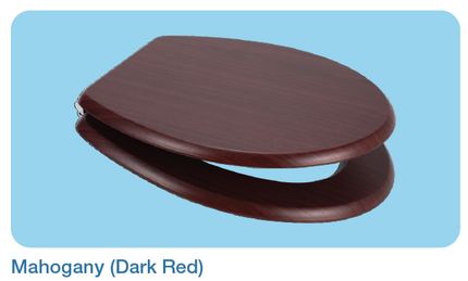 Euroshowers MDF Wood Effect Toilet Seat | 10 Wood Finishes | Top & Bottom Fix | 445mm