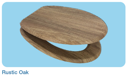Euroshowers MDF Wood Effect Toilet Seat | 10 Wood Finishes | Top & Bottom Fix | 445mm