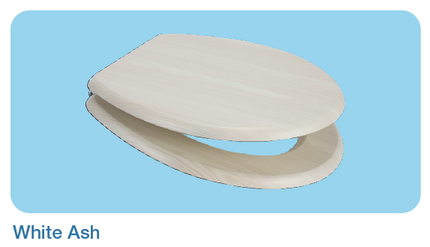 Euroshowers MDF Wood Effect Toilet Seat | 10 Wood Finishes | Top & Bottom Fix | 445mm
