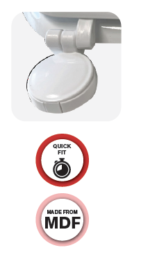 Euroshowers MDF Value Toilet Seat | White | Bottom Fix | SKU 82010