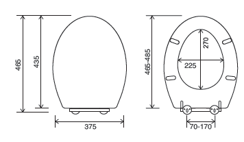 Euroshowers MDF Soft Close Toilet Seat | 4 Finishes | Adjustable | Top & Bottom Fix | 445mm