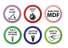 Euroshowers MDF Soft Close Toilet Seat | 4 Finishes | Adjustable | Top & Bottom Fix | 445mm