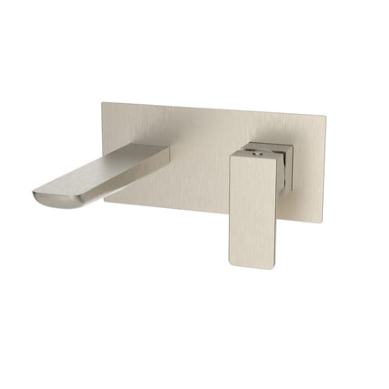 Kartell Kolt Wall Mounted Basin Mixer Tap | Brushed Nickel | Single Lever