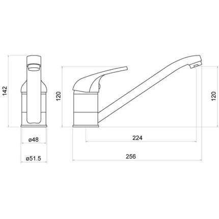 Trisen Strya Chrome Single Lever Kitchen Mixer Tap | WRAS Approved