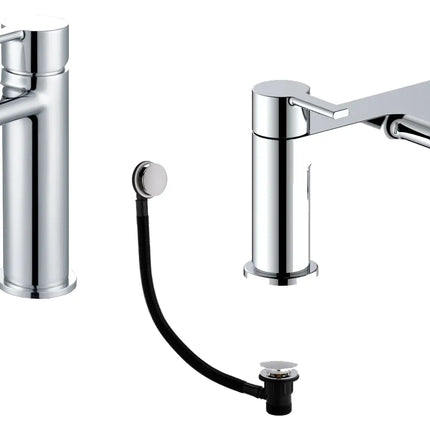 Tregada Tap Pack 1 | Basin Mono Mixer, Bath Filler & Bath Waste | Chrome