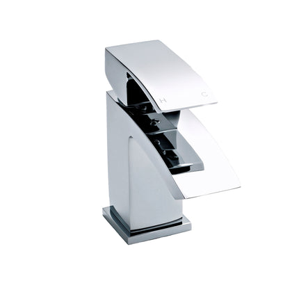 Nuie Vibe Mini Basin Mixer Tap & Push-Button Waste | Chrome | 137mm