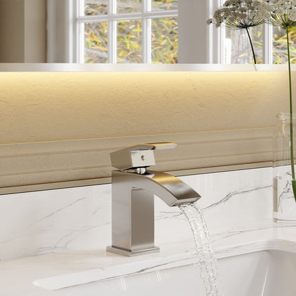 Nuie Vibe Mini Basin Mixer Tap & Push-Button Waste | Chrome | 137mm