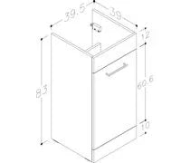 Kansas 900mm L-Shape Bathroom Furniture Pack - Basin Unit & WC Unit