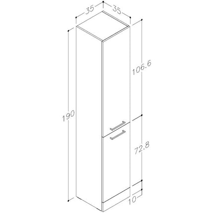 Venosa 350mm Floor Standing Tall Unit | 2 Door | 4 Shelves | 4 Finishes