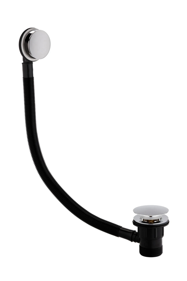 Sprung Plug Bath Waste and Overflow - Click-Clack Brass Waste