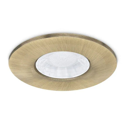 Fire-Rated LED Downlight Switchable 3.5W/5W 3000K/4000K/5700K with Bezel Brass