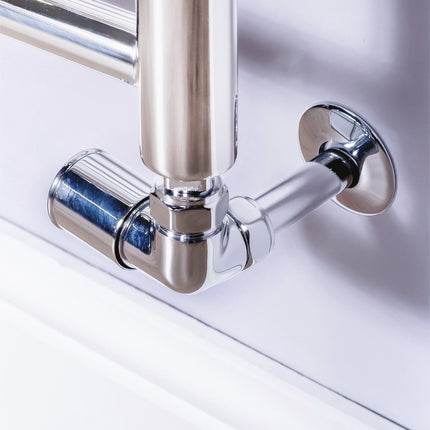 DQ Heating Zante Curved Polished Stainless Steel Towel Rail | 500 & 600mm Wide | 25-Year Warranty
