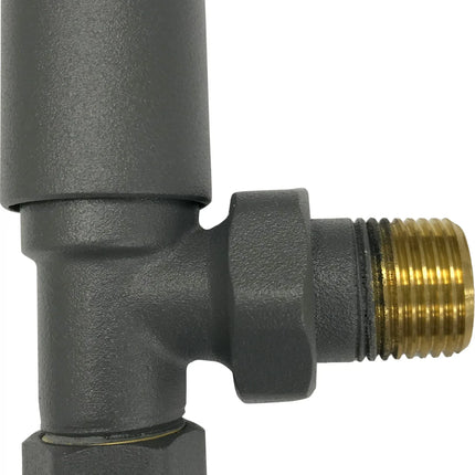 Kartell Anthracite Angled Radiator Valve 15mm - Premium Brass Construction