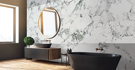DuraPanel 7000 Series Calacatta Marble Gloss Shower Wall Panel | 2420 × 1185 × 12mm